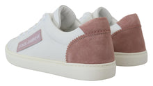 Load image into Gallery viewer, Dolce &amp; Gabbana Chic White Pink Leather Low-Top Sneakers
