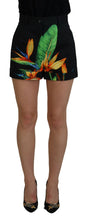 Load image into Gallery viewer, Dolce &amp; Gabbana High Waist Hot Pants Shorts in Black Leaves Print
