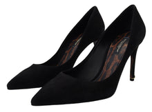 Load image into Gallery viewer, Dolce &amp; Gabbana Elegant Black Suede Stiletto Heels Pumps
