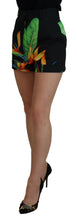 Load image into Gallery viewer, Dolce &amp; Gabbana High Waist Hot Pants Shorts in Black Leaves Print
