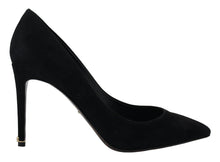 Load image into Gallery viewer, Dolce &amp; Gabbana Elegant Black Suede Stiletto Heels Pumps
