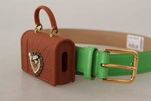 Load image into Gallery viewer, Dolce &amp; Gabbana Chic Emerald Leather Belt with Engraved Buckle
