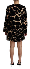 Load image into Gallery viewer, Dolce &amp; Gabbana Chic Giraffe Print Shift Mini Dress
