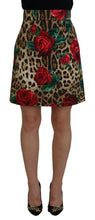 Load image into Gallery viewer, Dolce &amp; Gabbana Elegant Leopard Rose Print Mini Skirt
