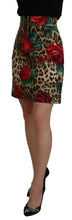 Load image into Gallery viewer, Dolce &amp; Gabbana Elegant Leopard Rose Print Mini Skirt
