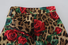 Load image into Gallery viewer, Dolce &amp; Gabbana Elegant Leopard Rose Print Mini Skirt
