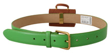 Load image into Gallery viewer, Dolce &amp; Gabbana Chic Emerald Leather Belt with Engraved Buckle
