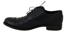 Load image into Gallery viewer, Dolce &amp; Gabbana Dark Blue Leather Wingtip Oxford Dress Shoes
