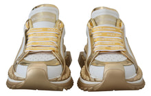 Load image into Gallery viewer, Dolce &amp; Gabbana Elegant White and Gold Leather Sneakers
