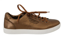 Load image into Gallery viewer, Dolce &amp; Gabbana Golden Metallic Leather Sneakers
