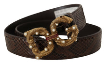 Load image into Gallery viewer, Dolce &amp; Gabbana Elegant Snakeskin Leather Belt
