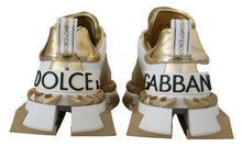 Load image into Gallery viewer, Dolce &amp; Gabbana Elegant White and Gold Leather Sneakers
