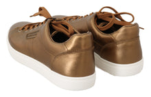 Load image into Gallery viewer, Dolce &amp; Gabbana Golden Metallic Leather Sneakers
