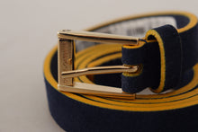 Load image into Gallery viewer, Dolce &amp; Gabbana Chic Blue Suede Logo Buckle Belt
