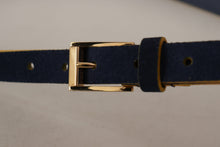 Load image into Gallery viewer, Dolce &amp; Gabbana Chic Blue Suede Logo Buckle Belt
