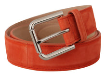 Load image into Gallery viewer, Dolce &amp; Gabbana Elegant Suede Leather Belt in Vibrant Orange
