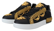 Load image into Gallery viewer, Dolce &amp; Gabbana Elegant Portofino Leather Sneakers in Black
