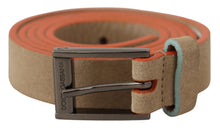 Load image into Gallery viewer, Dolce &amp; Gabbana Elegant Nude Suede Belt with Logo Buckle
