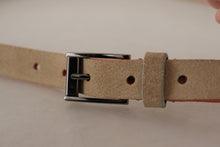 Load image into Gallery viewer, Dolce &amp; Gabbana Elegant Nude Suede Belt with Logo Buckle
