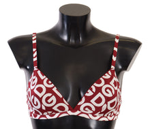 Load image into Gallery viewer, Dolce &amp; Gabbana Red White DG Print Non Wire Cotton Bra Underwear
