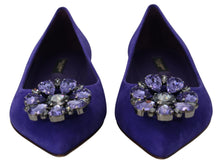 Load image into Gallery viewer, Dolce &amp; Gabbana Embellished Crystal Purple Suede Flats
