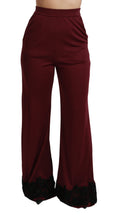 Load image into Gallery viewer, Dolce &amp; Gabbana Elegant Maroon High Waist Wide Leg Trousers
