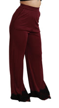 Load image into Gallery viewer, Dolce &amp; Gabbana Elegant Maroon High Waist Wide Leg Trousers
