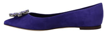 Load image into Gallery viewer, Dolce &amp; Gabbana Embellished Crystal Purple Suede Flats
