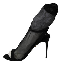 Load image into Gallery viewer, Dolce &amp; Gabbana Elegant Black Heeled Stretch Sandals
