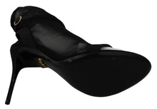 Load image into Gallery viewer, Dolce &amp; Gabbana Elegant Black Heeled Stretch Sandals
