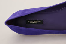 Load image into Gallery viewer, Dolce &amp; Gabbana Embellished Crystal Purple Suede Flats
