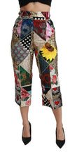 Load image into Gallery viewer, Dolce &amp; Gabbana Elegant High Waist Cropped Silk Blend Trousers
