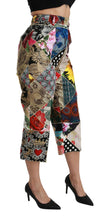 Load image into Gallery viewer, Dolce &amp; Gabbana Elegant High Waist Cropped Silk Blend Trousers
