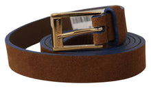 Load image into Gallery viewer, Dolce &amp; Gabbana Elegant Suede Leather Belt with Logo Engraved Buckle
