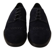 Load image into Gallery viewer, Dolce &amp; Gabbana Elegant Suede Derby Shoes with Silver Studs
