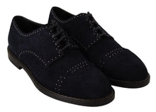 Load image into Gallery viewer, Dolce &amp; Gabbana Elegant Suede Derby Shoes with Silver Studs
