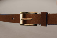 Load image into Gallery viewer, Dolce &amp; Gabbana Elegant Suede Leather Belt with Logo Engraved Buckle
