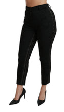 Load image into Gallery viewer, Dolce &amp; Gabbana Elegant High Waist Skinny Black Brocade Pants
