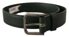 Load image into Gallery viewer, Dolce &amp; Gabbana Elegant Dark Green Leather Belt with Logo Buckle
