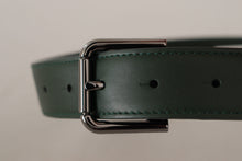 Load image into Gallery viewer, Dolce &amp; Gabbana Elegant Dark Green Leather Belt with Logo Buckle
