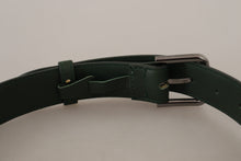 Load image into Gallery viewer, Dolce &amp; Gabbana Elegant Dark Green Leather Belt with Logo Buckle
