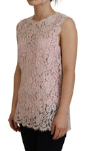 Load image into Gallery viewer, Dolce &amp; Gabbana Elegant Sheer Lace Sleeveless Blouse in Pink

