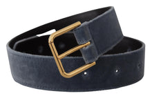 Load image into Gallery viewer, Dolce &amp; Gabbana Elegant Navy Velvet Designer Belt
