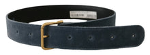 Load image into Gallery viewer, Dolce &amp; Gabbana Elegant Navy Velvet Designer Belt
