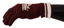 Load image into Gallery viewer, Dolce &amp; Gabbana Elegant Red Cashmere Gloves with Crown Motif
