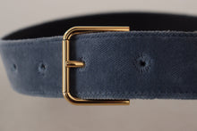 Load image into Gallery viewer, Dolce &amp; Gabbana Elegant Navy Velvet Designer Belt
