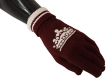 Load image into Gallery viewer, Dolce &amp; Gabbana Elegant Red Cashmere Gloves with Crown Motif
