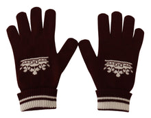 Load image into Gallery viewer, Dolce &amp; Gabbana Elegant Red Cashmere Gloves with Crown Motif
