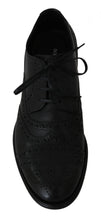 Load image into Gallery viewer, Dolce &amp; Gabbana Elegant Black Leather Derby Wingtip Dress Shoes
