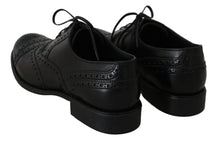 Load image into Gallery viewer, Dolce &amp; Gabbana Elegant Black Leather Derby Wingtip Dress Shoes
